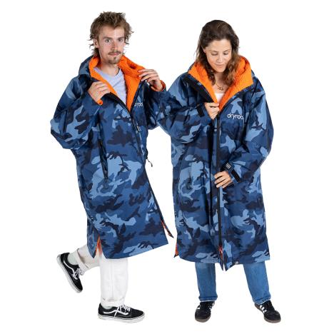 dryrobe Advance Long Sleeve Changing Robe - Blue Camo / Orange   £165.00